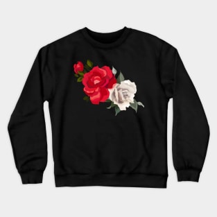 Red and White Roses Crewneck Sweatshirt